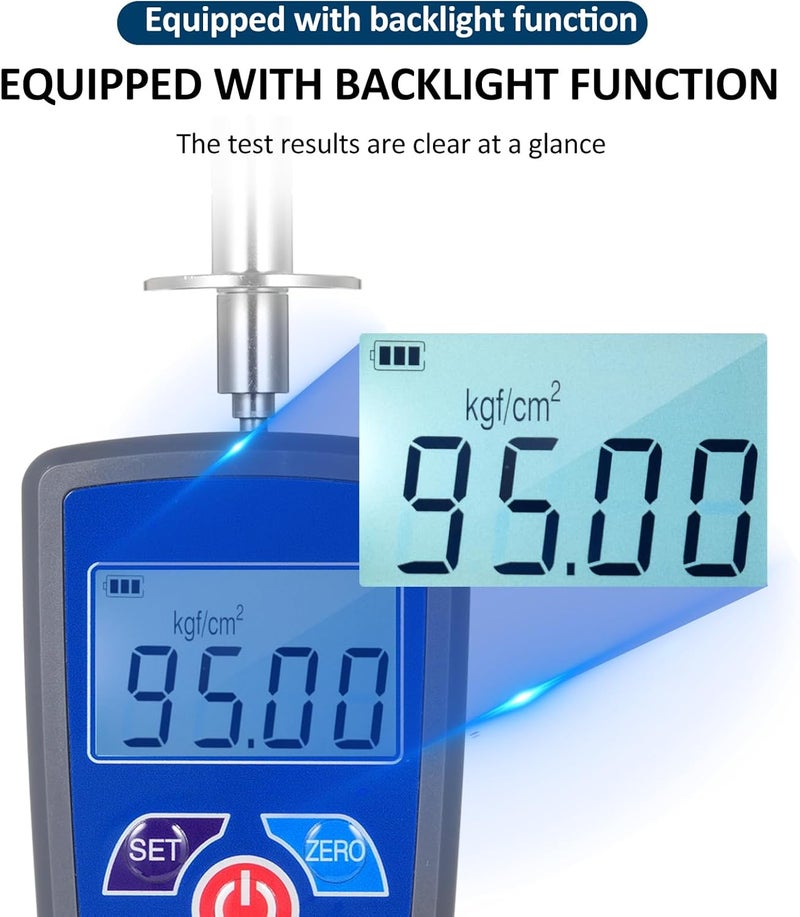 Karlak GY-M30 Digital Fruit Hardness Tester Meter Mini Fruit Penetrometer Durometer with 0.4 to 30 Kgf/cm² (x10^5 Pa) Load Division Value 0.01Kgf/cm² Pressure Head Diameter Φ7.9mm for Fruits - Image 2